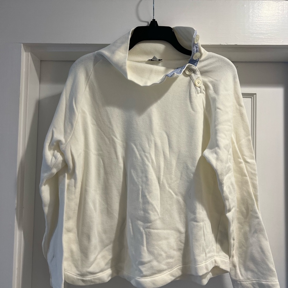 J. Crew Cream Sweater with Button Detail